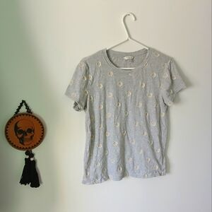 Lucky Brand Embroidered Daisy T-shirt